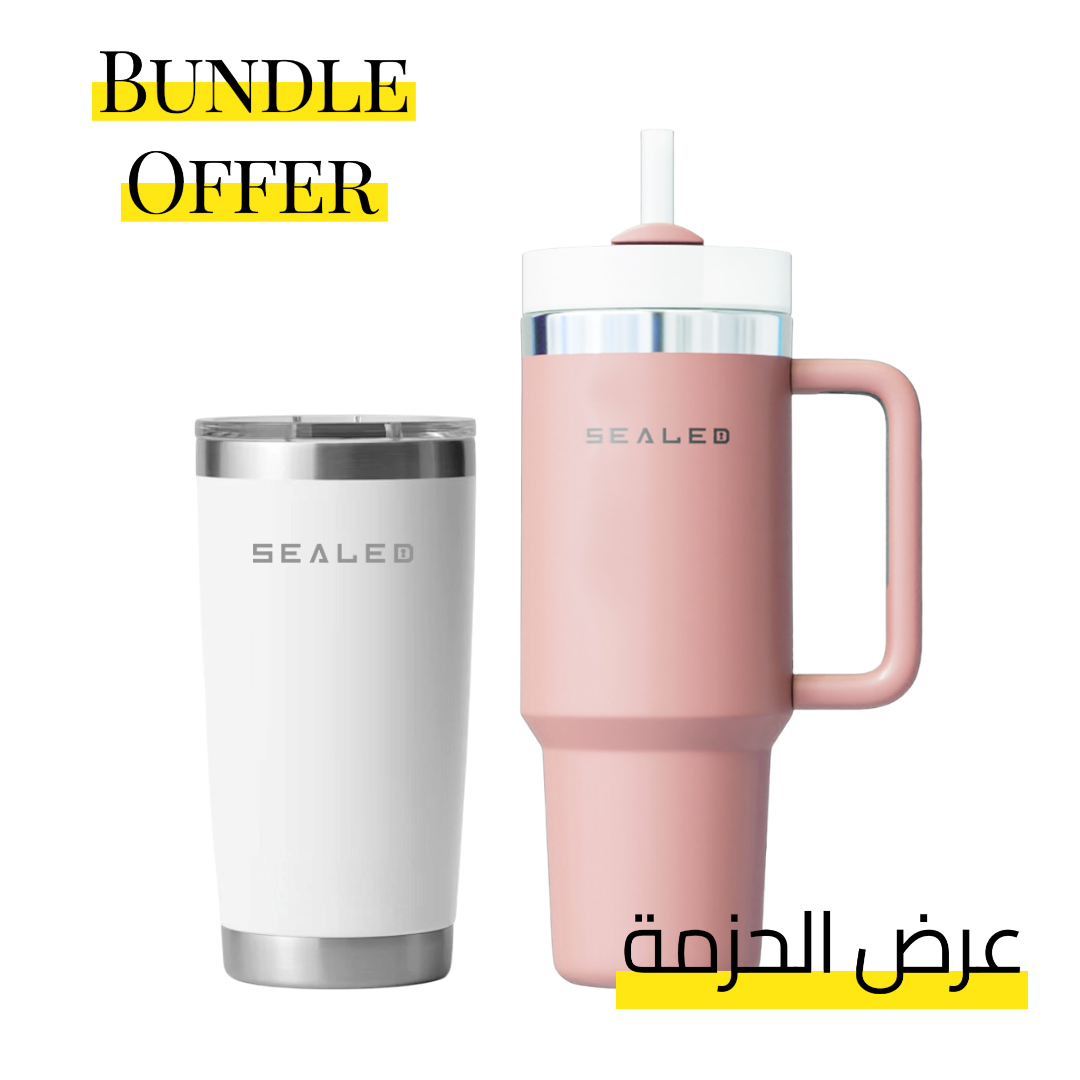 Bundle Offer Sealed 1200 ML + Coffee Cup 600 ML عرض الحزمة كوب سيلد 1200 مل + كوب ساخن 600 مل