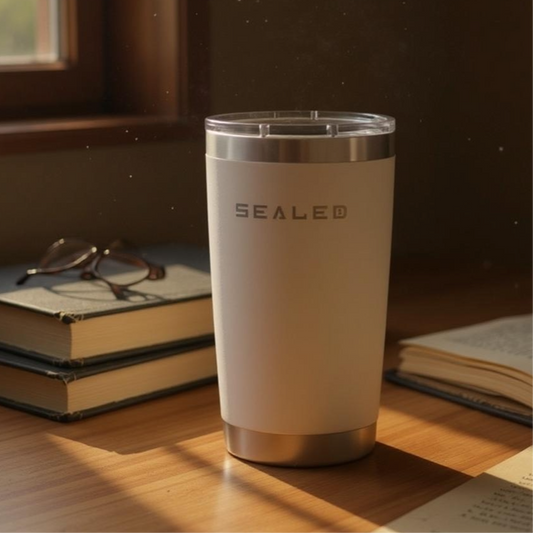 Sealed Coffee Cup 600 ML 20 OZ white  كوب سيلد للسخن ابيض 600 مل