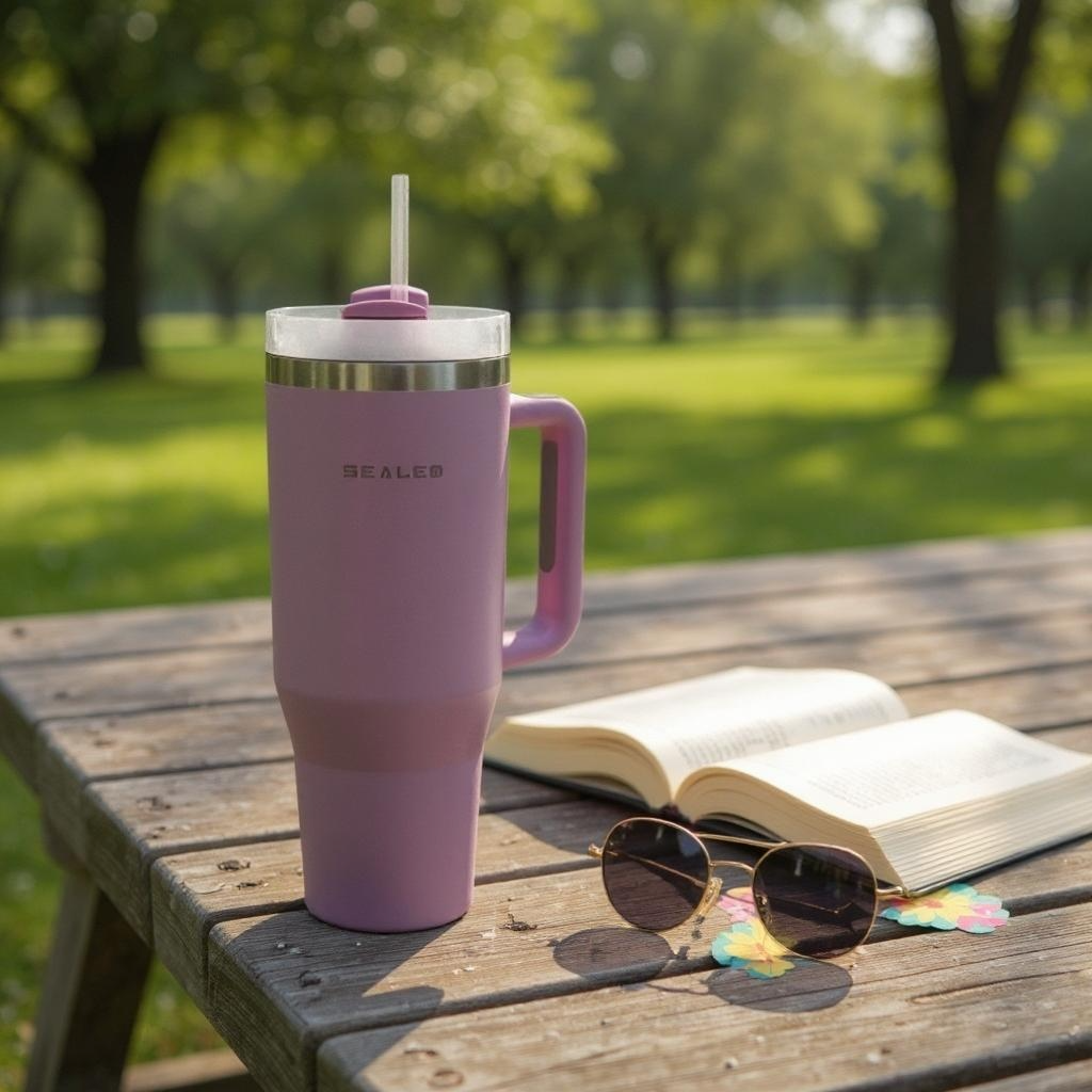 Sealed Tumbler 1200 ML 40 OZ Purple كوب سيلد 1200 مل نهدي