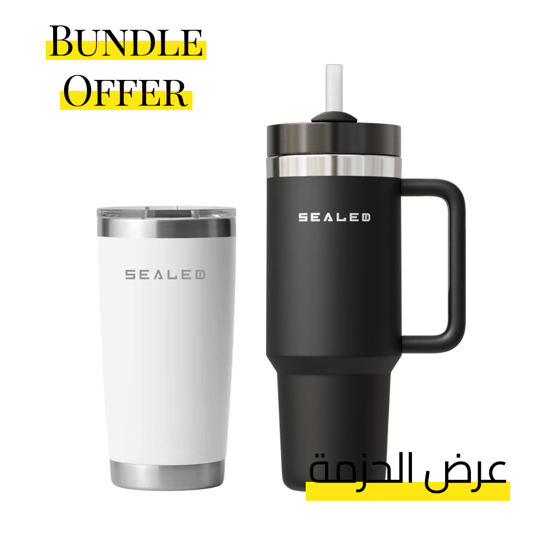 Bundle Offer Sealed 1200 ML + Coffee Cup 600 ML عرض الحزمة كوب سيلد 1200 مل + كوب ساخن 600 مل