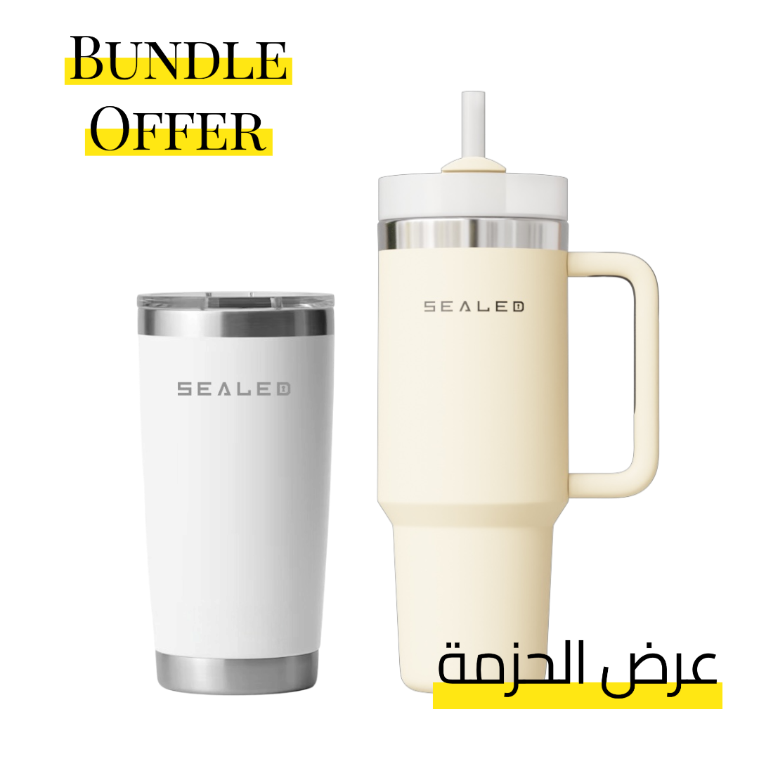 Bundle Offer Sealed 1200 ML + Coffee Cup 600 ML عرض الحزمة كوب سيلد 1200 مل + كوب ساخن 600 مل