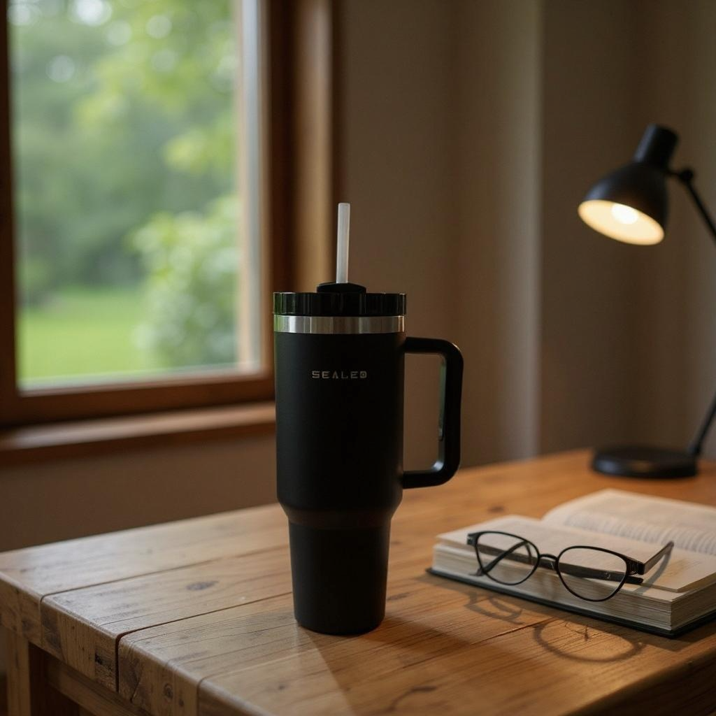 Sealed Tumbler 1200 ML 40 OZ Black كوب سيلد 1200 مل اسود