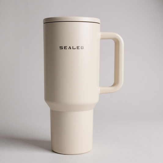 Sealed Tumbler -Flip Straw 1200 ML 40 OZ Beige  كوب سيلد 1200 مل مع سترو ثابت بيج