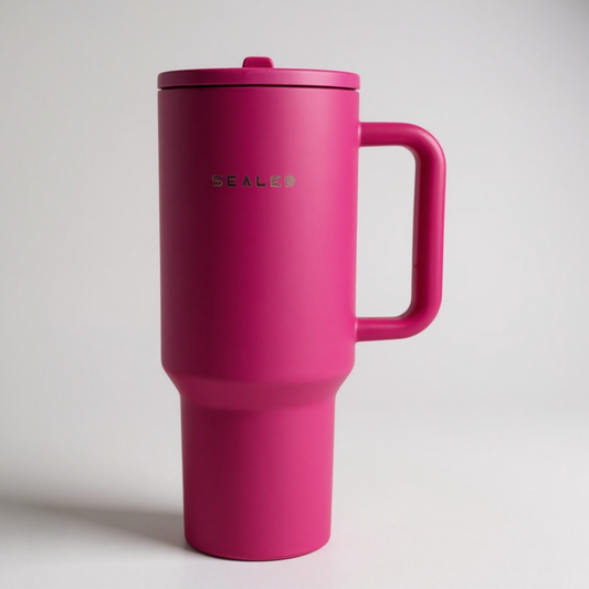 Sealed Tumbler -Flip Straw 1200 ML 40 OZ Pink  كوب سيلد 1200 مل مع سترو ثابت فوشي