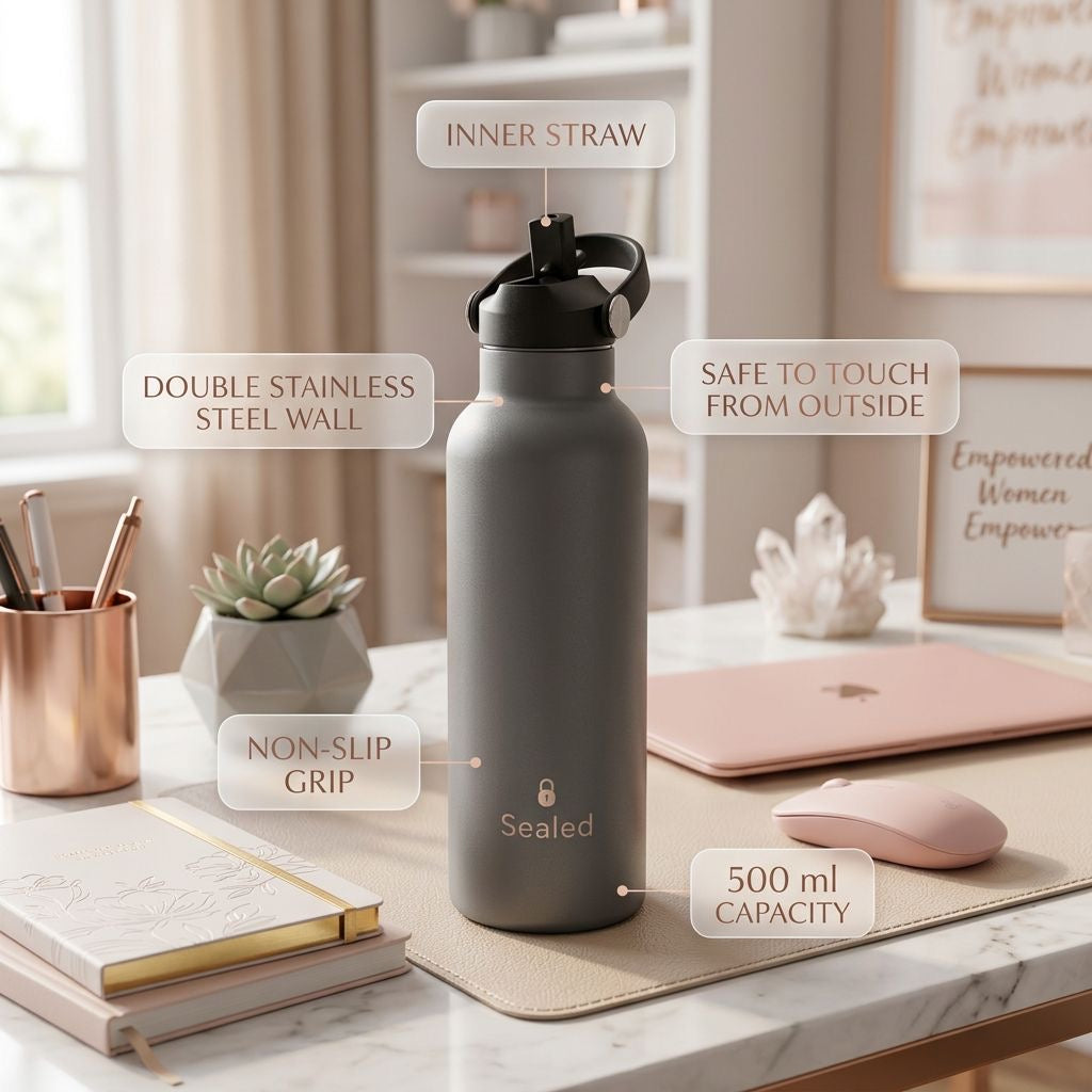 Sealed Bottle 500 ML Grey  مطرة سيلد 500مل