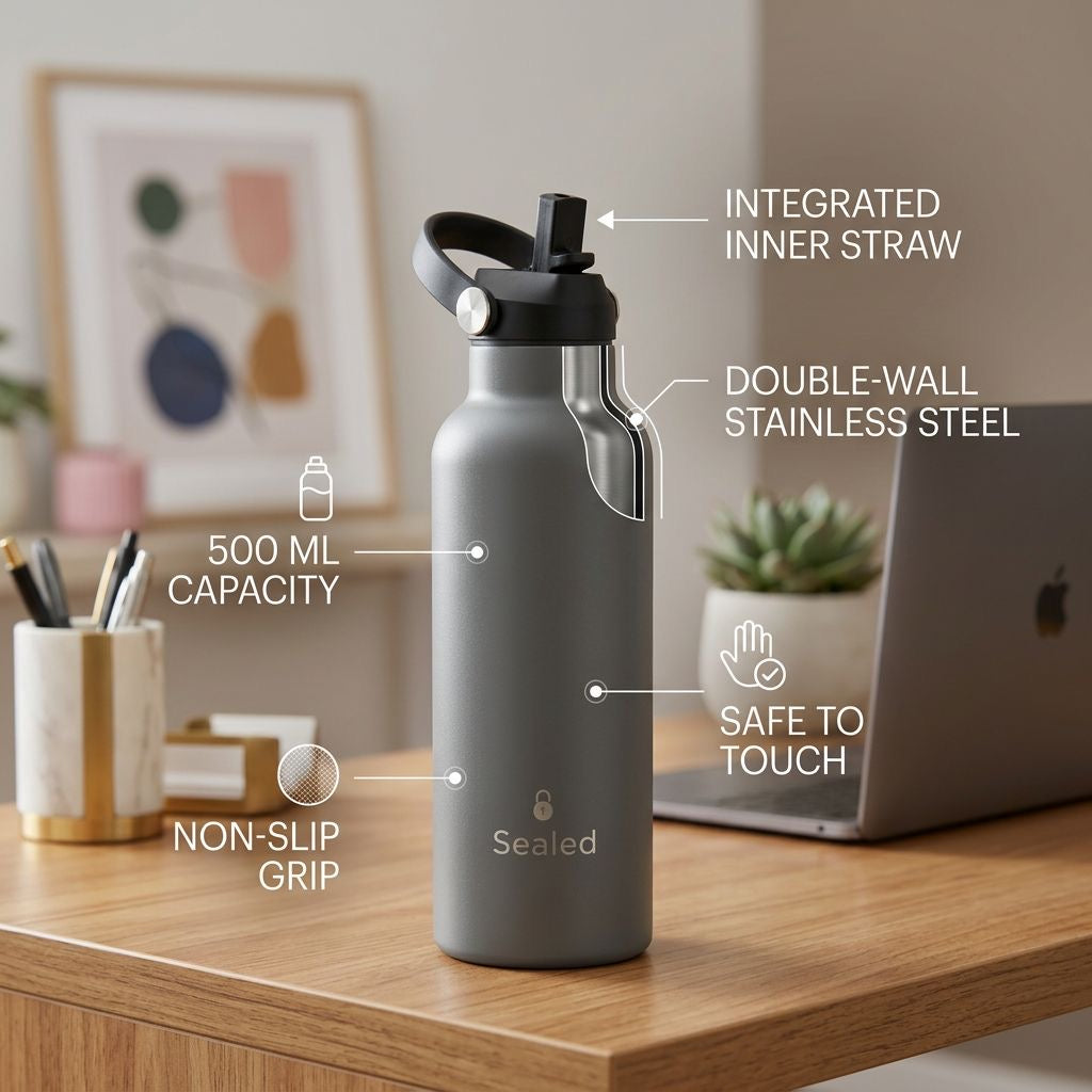 Sealed Bottle 500 ML Grey  مطرة سيلد 500مل