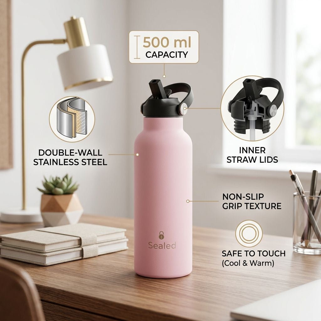 Sealed Bottle 500 ML Pink مطرة سيلد 500مل