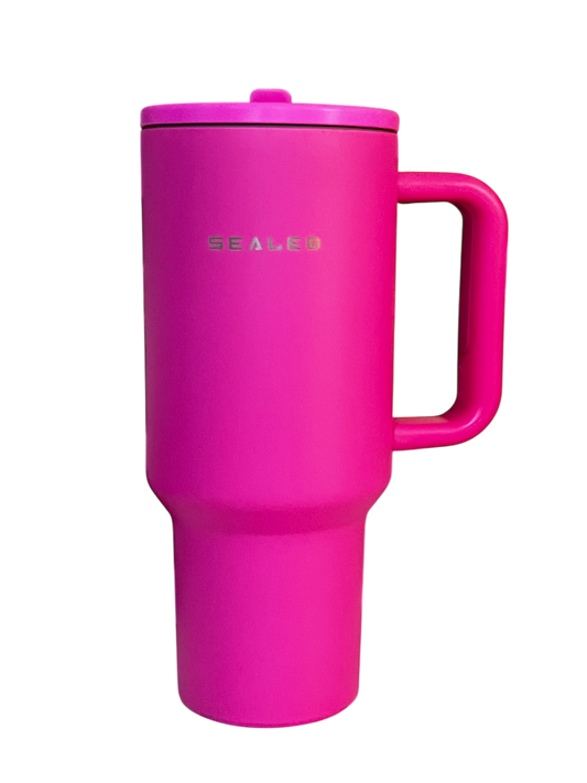 Sealed Tumbler -Flip Straw 1200 ML 40 OZ Pink  كوب سيلد 1200 مل مع سترو ثابت فوشي