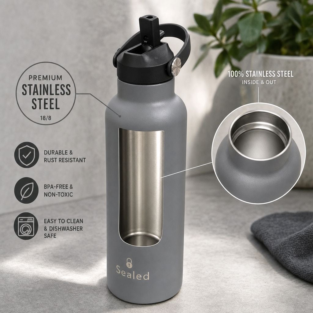 Sealed Bottle 500 ML Grey  مطرة سيلد 500مل