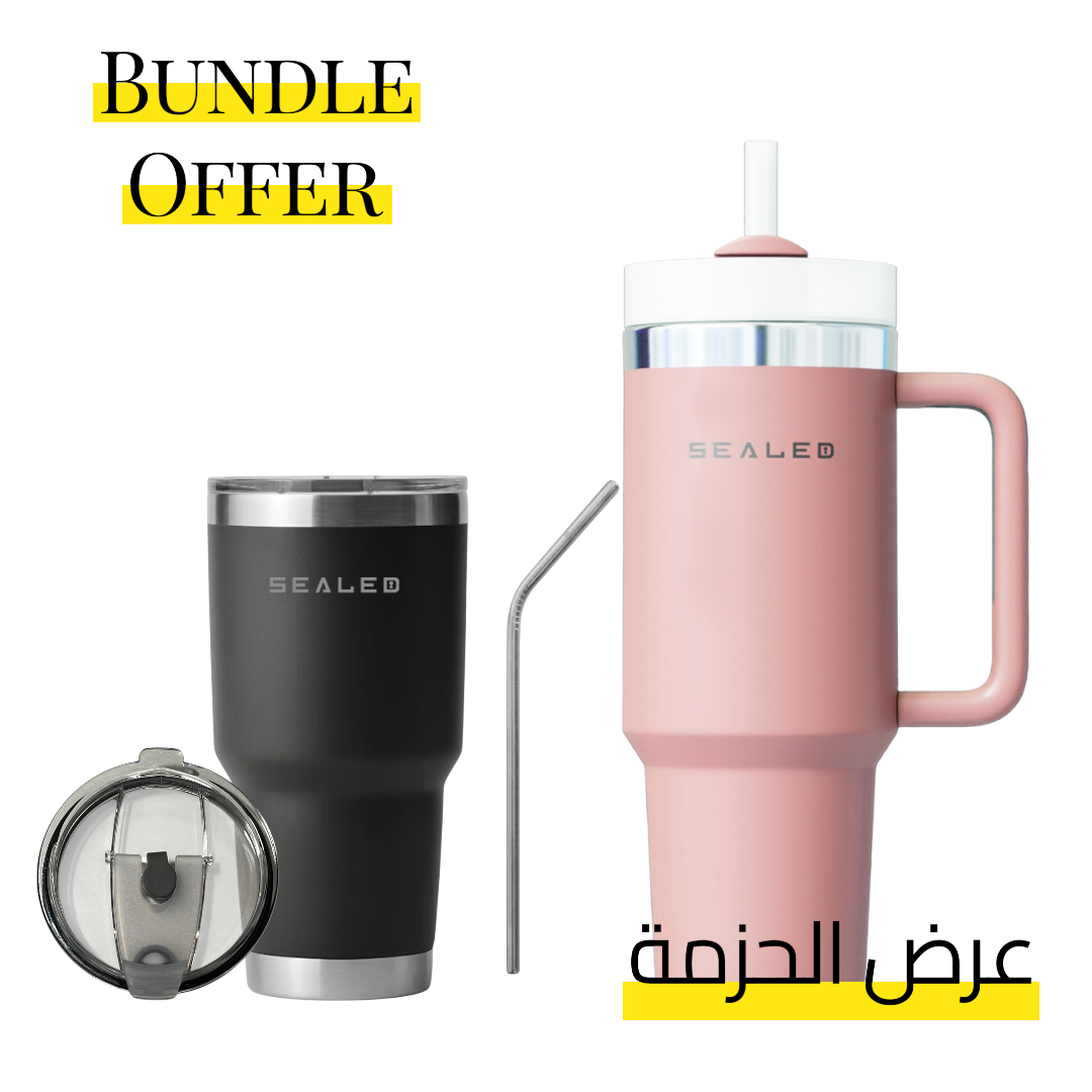 Bundle Offer Sealed 1200 ML + Sealed Tumbler 900 ML 30 OZ عرض الحزمة كوب سيلد 1200 مل + كوب سيلد بدون يد 900 مل (Copy)