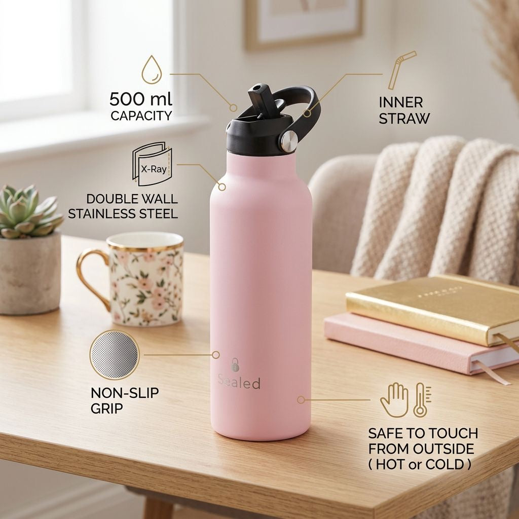 Sealed Bottle 500 ML Pink مطرة سيلد 500مل