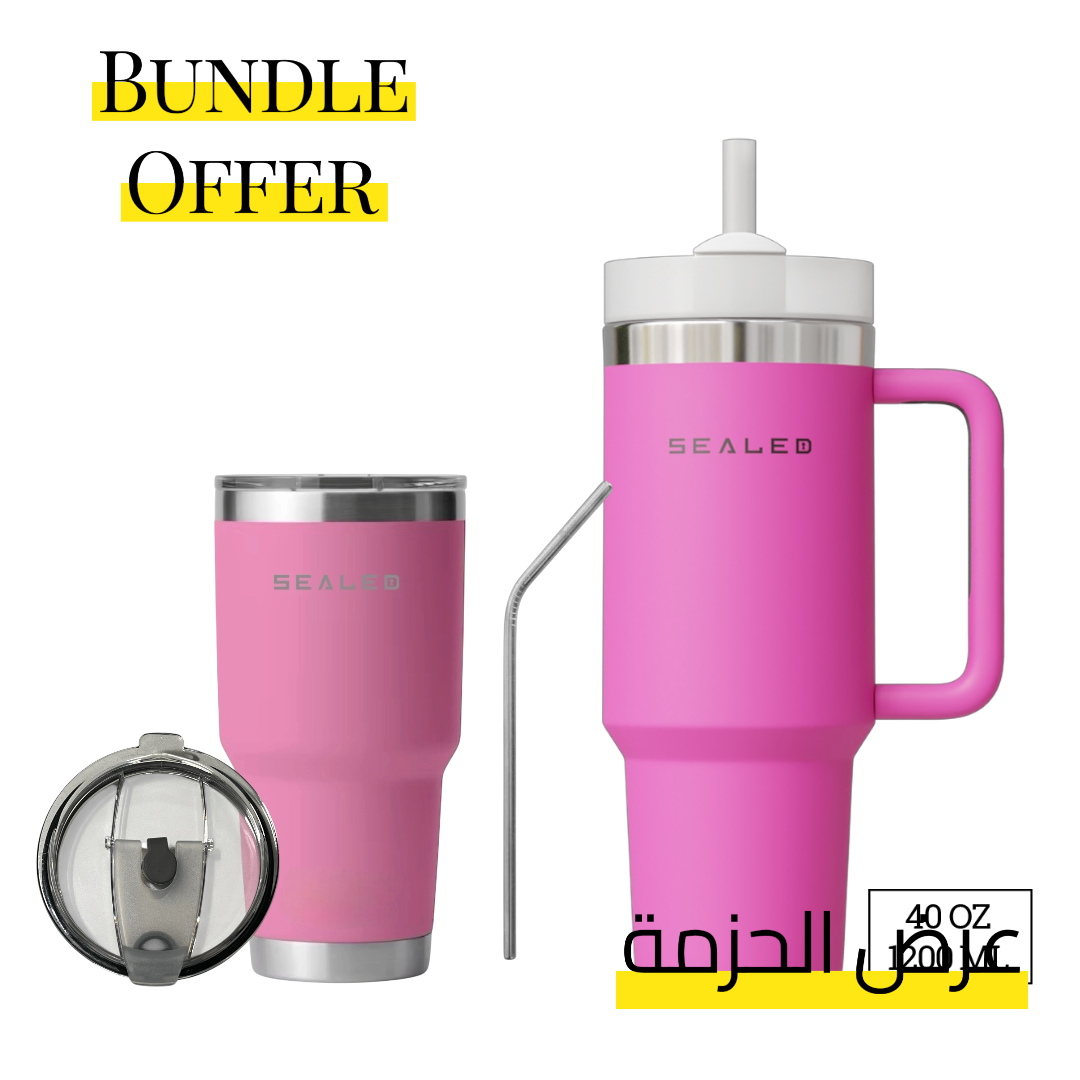 Bundle Offer Sealed 1200 ML + Sealed Tumbler 900 ML 30 OZ عرض الحزمة كوب سيلد 1200 مل + كوب سيلد بدون يد 900 مل