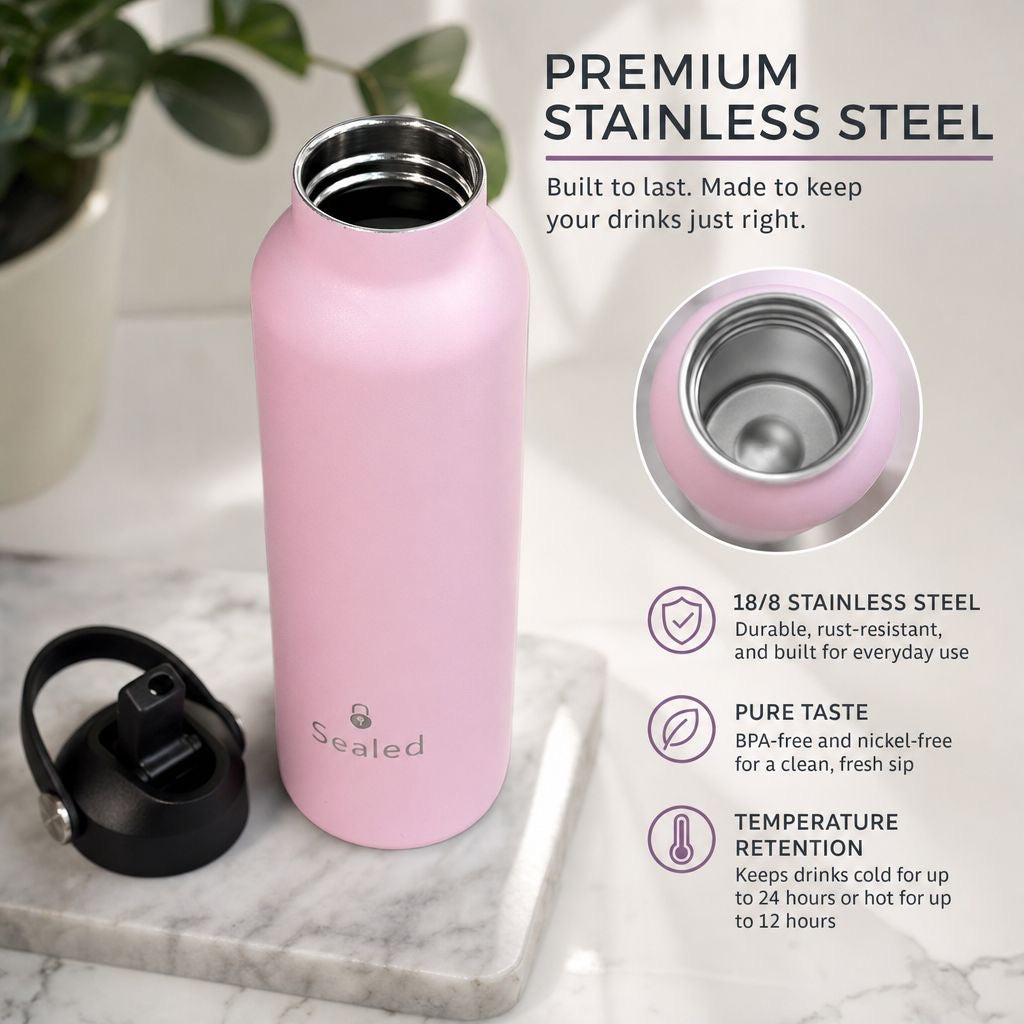 Sealed Bottle 500 ML Pink مطرة سيلد 500مل