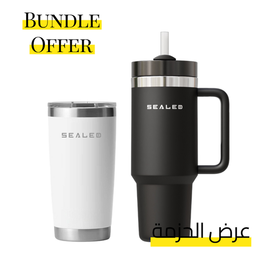Bundle Offer Sealed 1200 ML + Coffee Cup 600 ML عرض الحزمة كوب سيلد 1200 مل + كوب ساخن 600 مل