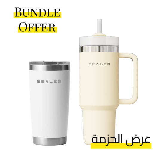 Bundle Offer Sealed 1200 ML + Coffee Cup 600 ML عرض الحزمة كوب سيلد 1200 مل + كوب ساخن 600 مل