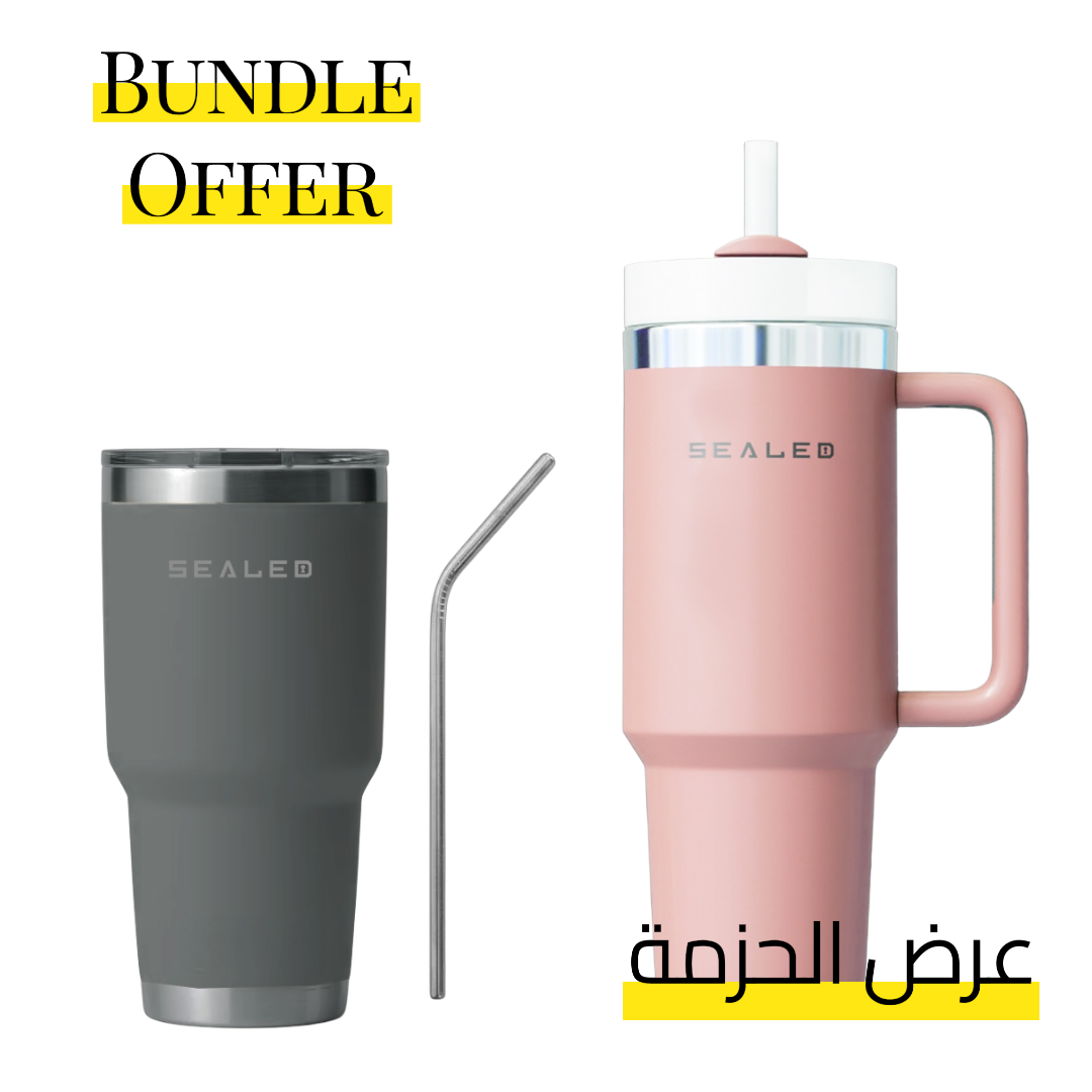 Bundle Offer Sealed 1200 ML + Sealed Tumbler 900 ML 30 OZ عرض الحزمة كوب سيلد 1200 مل + كوب سيلد بدون يد 900 مل (Copy)