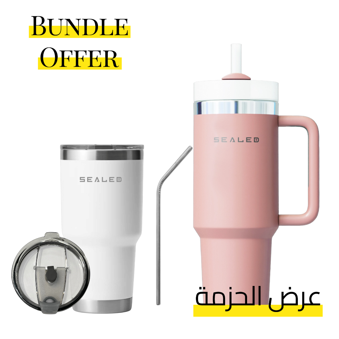 Bundle Offer Sealed 1200 ML + Sealed Tumbler 900 ML 30 OZ عرض الحزمة كوب سيلد 1200 مل + كوب سيلد بدون يد 900 مل (Copy)